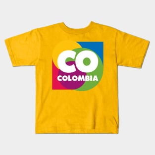 CO Colombia logo - retro design Kids T-Shirt